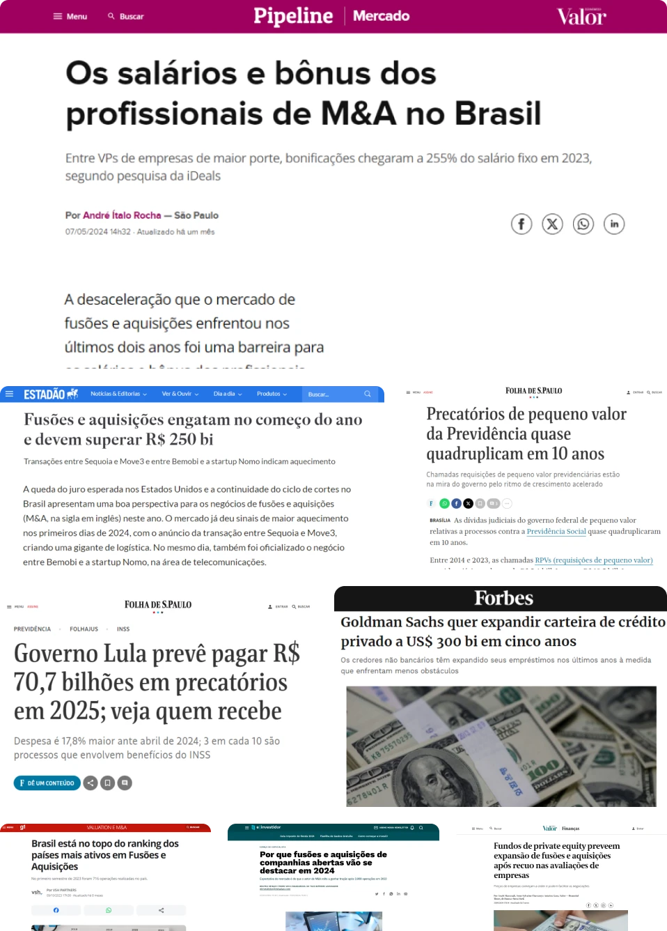 Prints de notícias